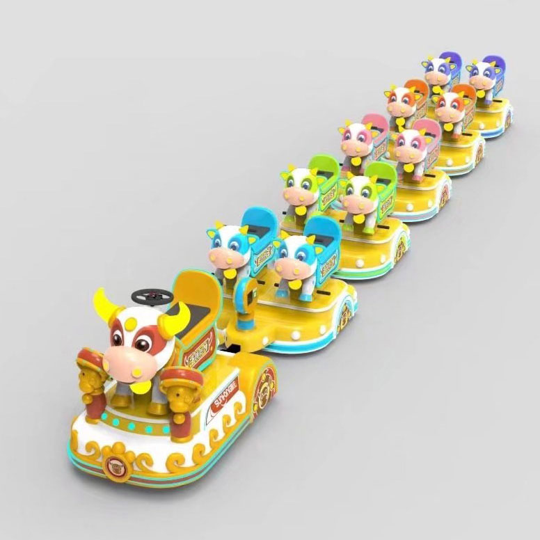 Amusement Park Cow Electric Trackless Train For Sale